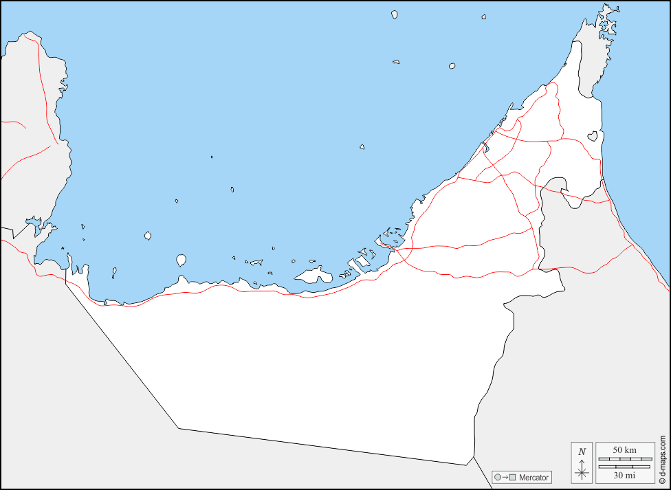 خريطة الامارات العربية المتحدة السبع