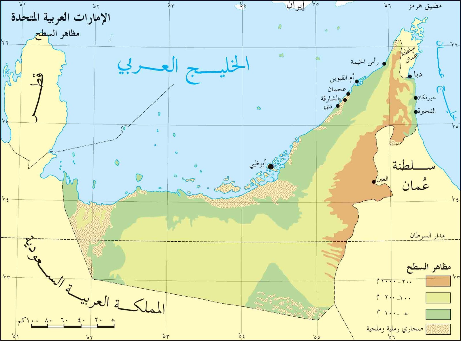 خريطة الامارات العربية المتحدة السبع